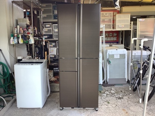 【リサイクルサービス八光】2013年製　三菱電機　冷蔵庫 （405L・フレンチドア） アーバンウッド MR-A41T-UW