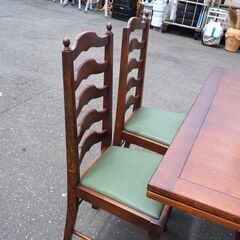 ◆輸入家具 ドローリーフ　スライド伸縮 ウッド ダイニング セット テーブル チェア　英国調◆