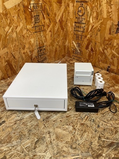 C(6576)サーマルプリンター RP-F10 キャッシュドロア DRW-A01-W セイコーインスツル 据え置き型感熱式 レシート レジ 通電確認済み