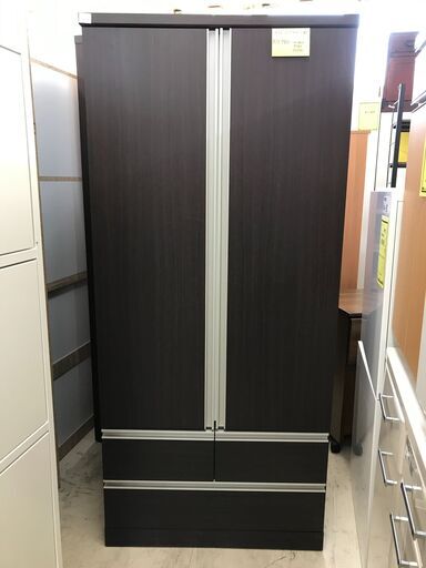 値下げしました！ニトリ NITORI ワードローブ ホーク2 WH ホワイト 幅80cm 洋服タンス 押入れ収納 収納家具 たんす クローゼット おしゃれ クリーニング済 堺市 石津【ジャングルジャングルサカイ石津店】