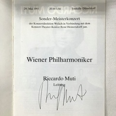 超レア➁／リカルドムーティ直筆サイン入り！ ウィーンフィル1993