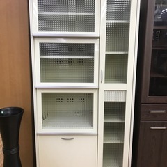 綾野製作所 4面食器棚 レンジボード 大型食器棚 160×55×200cm 0929-01