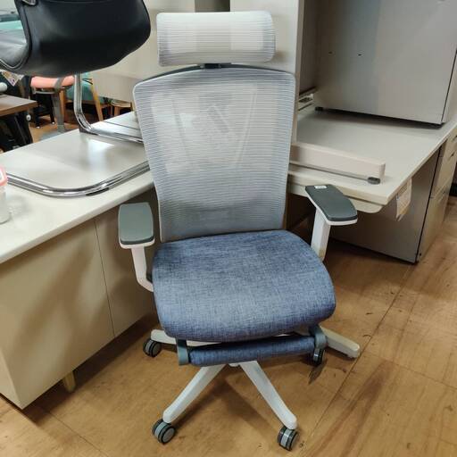 【愛品倶楽部柏店】サンワサプライ メッシュガスチェア 肘置き・オットマン付き 150-SNCM019