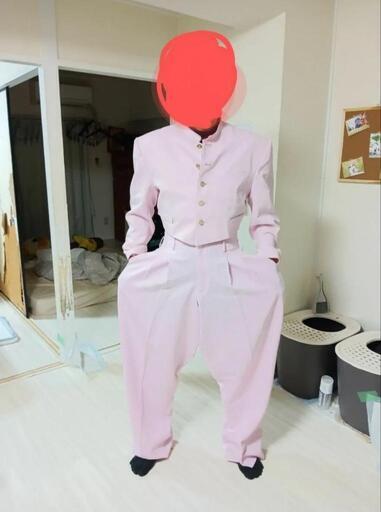 ピンクの短ラン　ズボンセット