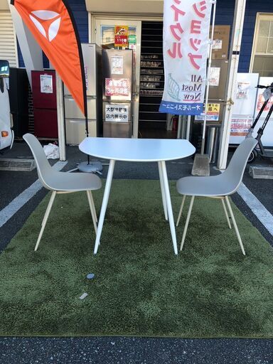 【展示品・未使用品】ダイニングセット 3点 2人用 丸テーブル 幅75cm 参考価格27980円自社配送時代引き可※現金、クレジット、スマホ決済対応※