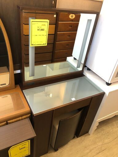 ドレッサー 一面鏡 たっぷり収納 メイクアップ シンプル モダン オシャレ お洒落 引き出し 新築 新居 新生活堺市 石津【ジャングルジャングルサカイ石津店】