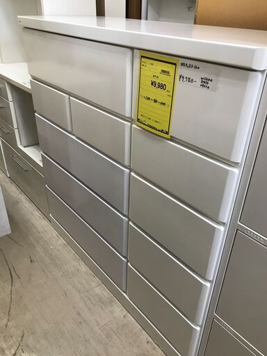 チェスト チェスト ホワイト 7段 サイズ 約幅120cm 収納 光沢 収納　おしゃれ 新生活 一人暮らし 二人暮らし　クリーニング済 堺市 石津【ジャングルジャングルサカイ石津店】