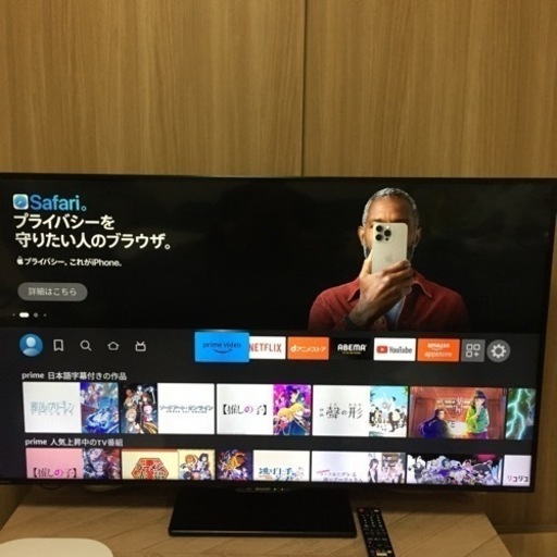 4k 50v AQUOS ネットテレビ スタンドと壁掛け器具付けます