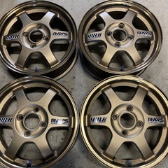 RAYS TE37C VOLK RACING 4H100PCD  14インチ5J +45 4本 絶版 希少品　鍛造 軽量　ボルクレーシング 軽自動車に