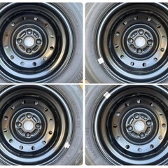 札幌搬入可 新車外し 超美品 BRIDGESTONE ECOPIA EP150 155/70R13 75S スズキ純正 エブリィワゴン DA17W ホイールキャップ付 スチールホイール4本セット