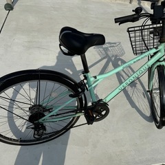 【美品】急募！カゴ付きクロスバイク自転車 27インチ シマノ6段変速