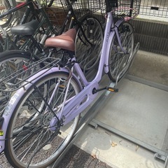 第4駐輪場契約中 半年使用の紫色ママチャリ 要コメント空気入れ等お付けできます-アダムスジャグラーセットアップデニムセット