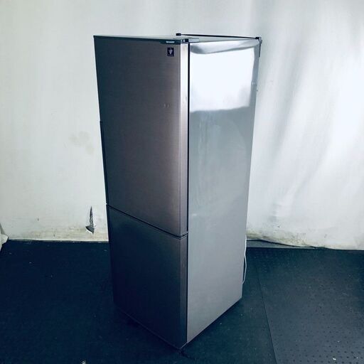ID:re11002 【自社配送エリア内限定】シャープ SHARP 冷蔵庫 一人暮らし 中古 2016年製 2ドア 271L ブラウン ファン式 右開き SJ-PD27B-T  【リユース品：状態B】【送料無料】【設置費用無料】