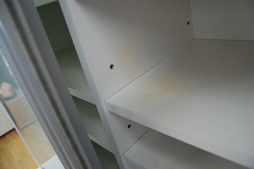 松田家具 食器棚 幅89×奥48×高200cm コンパス スライドドア ホワイト 松田家具 食器棚 幅89×奥48×高200cm コンパス スライドドア ホワイト
