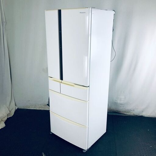ID:rd24153 【自社配送エリア内限定】パナソニック Panasonic 冷蔵庫 ファミリー 中古 2016年製 6ドア 455L ホワイト ファン式 観音開き NR-FVF461-W  【リユース品：状態C】【送料無料】【設置費用無料】