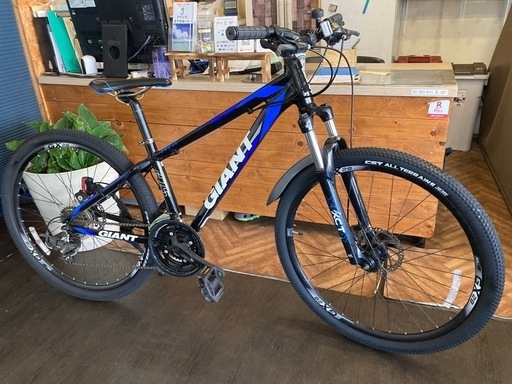 【GIANT ATX前後タイヤ・チューブ新品！ 】アルミフレーム　ディスクブレーキ　3×7速　27.5インチMTB  ブラック×ブルー