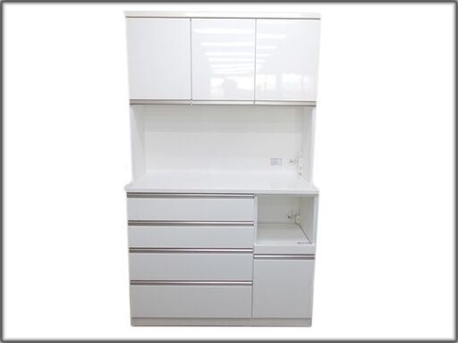 新札幌 メーカー不明 3枚扉 食器棚 キッチンボード キッチンキャビネット 120x200x50㎝/ 2681