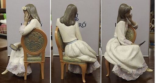 希少 リヤドロ 01012437 高さ42cm 大型 フィギュリン 元箱付き LLADRO 美しさの反映/REFLEJOS DE BELLEZA/REFLECTIONS OF BEAUTY 磁器 陶器 置物 オブジェ ポーセリン 人形 フィギュア 希少 リヤドロ 01012437 高さ42cm 大型 フィギュリン 元箱付き