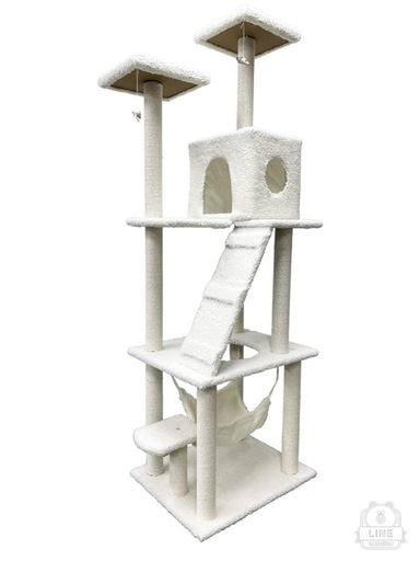 新品未使用未開封品　\nnico-LS(ニコルス) キャットタワー 猫タワー 大型猫用 スリム 多頭飼い ハンモック付き 据え置き型 日本語説明書付き 高さ185cm (日本企業企画) (ホワイト)