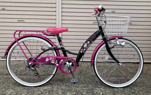 【新品★未使用】子供自転車　6段変速　22インチ　ブラックピンク