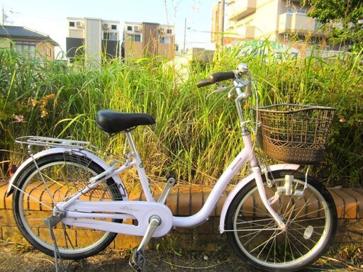 中古自転車 BRIDGESTONE ブリヂストン ママチャリ ミニサイクル 自転車 22インチ LEDライト パープル 通勤 通学 近所のお出掛けなどに