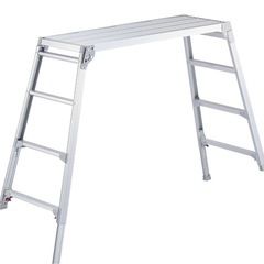 脚部伸縮天板幅広足場台　脚立 立ち馬 