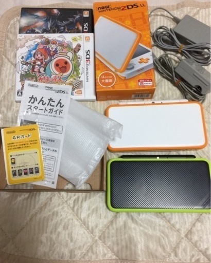 2人遊びに new任天堂2DSLL 2台 充電器2つ MHXXソフト2つ 太鼓の達人