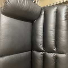 ソファー2人掛け　合成皮革ブラック