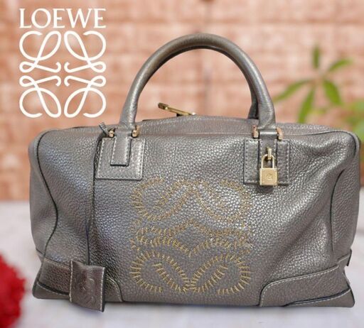 【LOEWE】ロエベ アマソナ 36 ブロンズ 刺繍ロゴ アナグラム