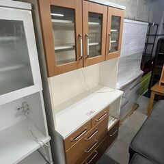 リサイクルショップどりーむ天保山店　No14061 　食器棚　オシャレカラー　コンセント付き　大容量　 リサイクルショップどりーむ天保山店 No14061 食器棚 オシャレカラー