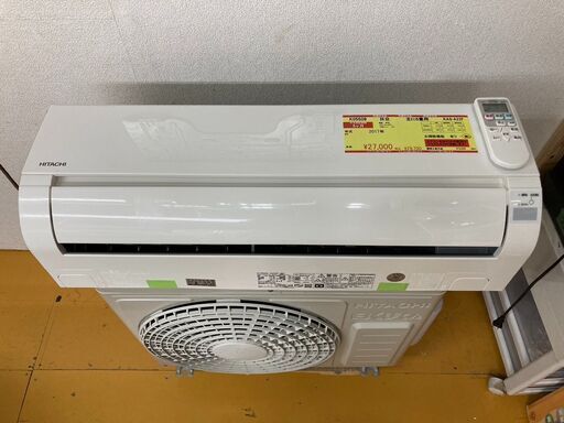 K05508　中古エアコン 日立 2017年製 主に6畳用 冷房能力 2.2KW / 暖房能力 2.2KW