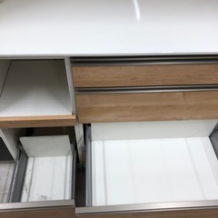 綾野製作所（AYANO）レンジボードスライド扉ホワイト×ベージュソフト 