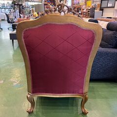 イタリア製 ロココ様式最高級本革張り1人掛けソファ　1Pソファ/クラシックソファ イタリア製 ロココ様式最高級本革張り1人掛けソファ 1Pソファ