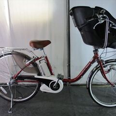 D696 ☆整備済み 中古 3人乗り対応子乗せ 電動自転車☆Panasonic vivi