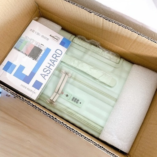 スーツケース グリーン Mサイズ 4-7泊 フロントオープン 65L TSAロック搭載