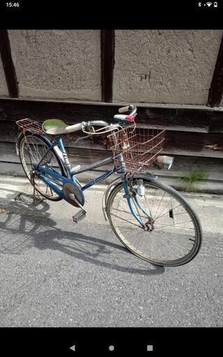 レトロな自転車　AKIYOSHI 製　タイヤ破損