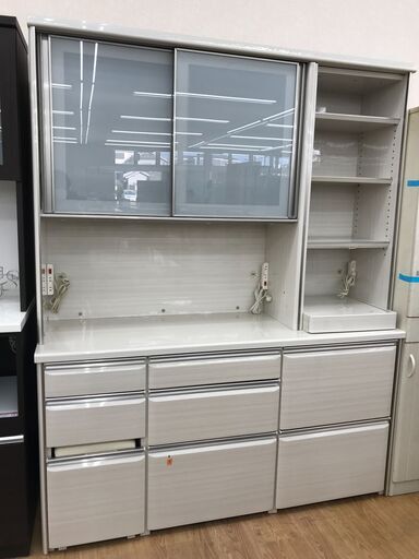 ★ジモティ割あり★ シギヤマ家具 食器棚 ホワイト H200×W159×D50 クリーニング済み KJ5823
