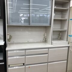 W 17597 大川家具 ステンレストップキッチンカウンター ◇大阪市内・東 
