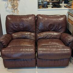 商談中】値下げ アメリカンレザーロッキングソファー【2.5人用】 - 家具