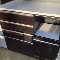 【トレファク花小金井店】レンジボード/サンコウ/食器棚/未使用品/ブラック/中古家具/武蔵野市/小平市/小金井市/国分寺市/杉並区/買取/販売