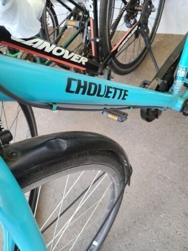 ☆店頭にて試乗可☆ J7383シティサイクルCHOUETTEブルー27ｲﾝﾁ6段変速  