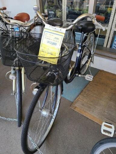 ★店頭にて試乗可★ J7386　シティサイクル　POLLINI　ネイビー　26ｲﾝﾁ　オートライト　【リユースのサカイ柏店】　 中古自転車 　流山市 中古自転車 松戸市 中古自転車 我孫子市 中古自転車 船橋市 中古自転車 守谷市 中古自転車 取手市 中古自転車 送料込+☆店頭にて試乗可☆ J7386 シティサイクル POLLINI ネイビー 26