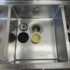 ステンレスシンク】 ステンレス製 3槽シンク 厨房用品 業務用 バック