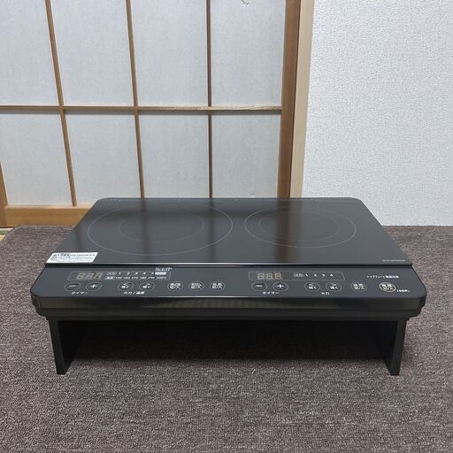 【売約済】2020年製■アイリスオーヤマ 2口 IHコンロ IHK-WKT22-B スタンド付き SSIH-54 IRIS OHYAMA IH調理器 IHクッキングヒーター