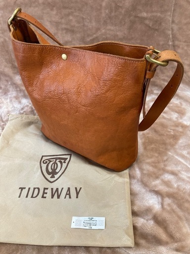 希少TIDEWAYタイドウェイ栃木レザーショルダーバッグ牛革bagかばんカバン鞄