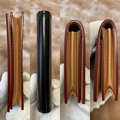 箱＆袋付きGANZOガンゾメンズコードバン×牛革ヌメ名刺入れカードケース日本製