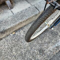 ＪＥＥＰ　折りたたみ自転車　２０インチ　美品　６変速　カゴ　付き　青　配達可能