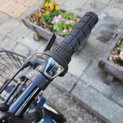 ＪＥＥＰ　折りたたみ自転車　２０インチ　美品　６変速　カゴ　付き　青　配達可能