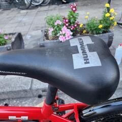 折りたたみ自転車　ＨＵＭＭＥＲ　２０インチ　６変速　赤　配達可能