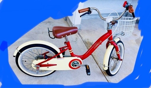 子ども　自転車　16インチ　ヘルメット、補助輪付き